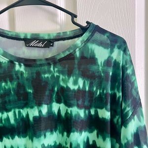Motel Mesh Tie Dye T-shirt Dress
